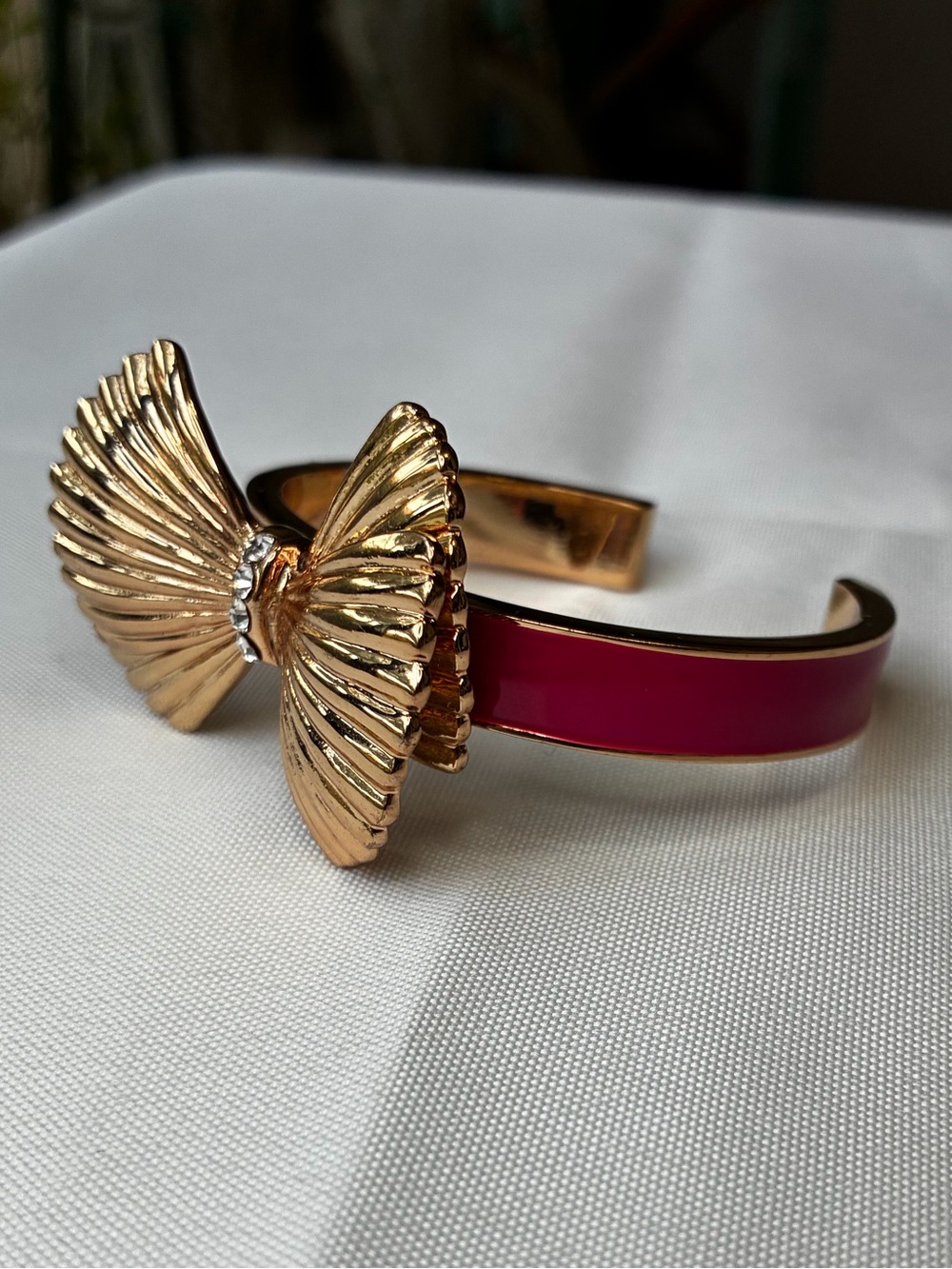 Lilly Pulitzer Chic Pink & Gold Bow Cuff Bracelet GWP